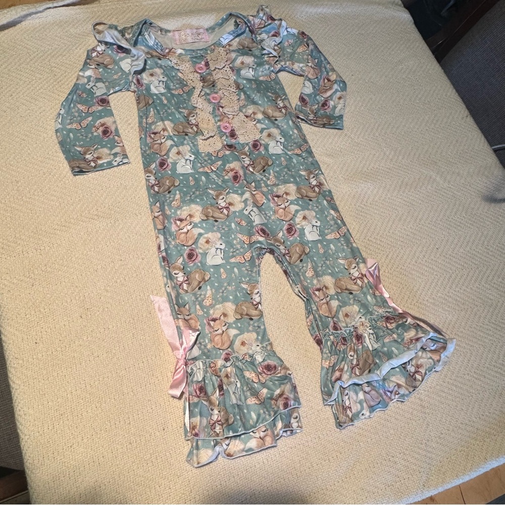 Charming Floral Kids Romper with Ruffles